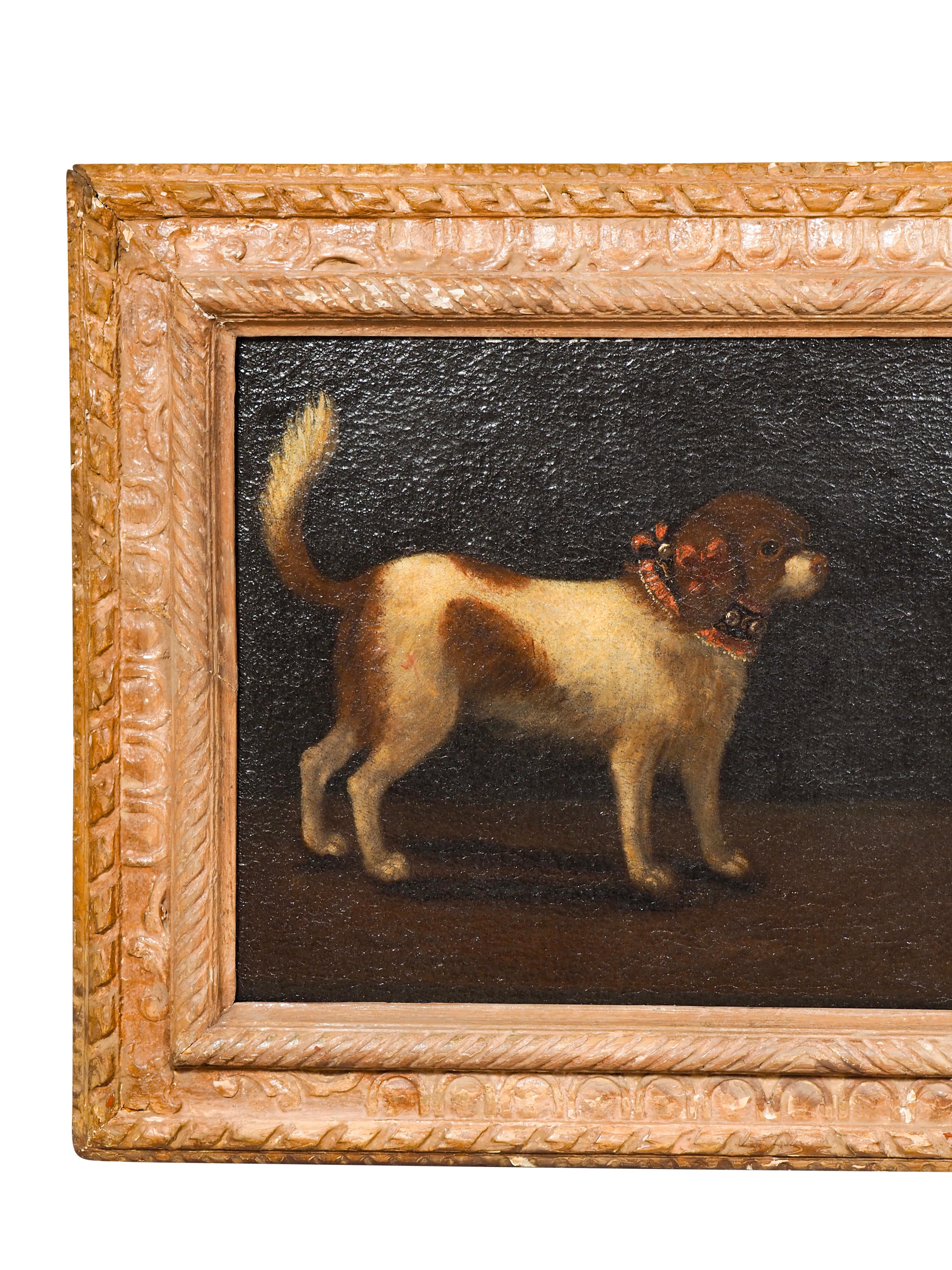 Europäisches Ölgemälde auf Leinwand von zwei Spaniels (Italienisch) im Angebot