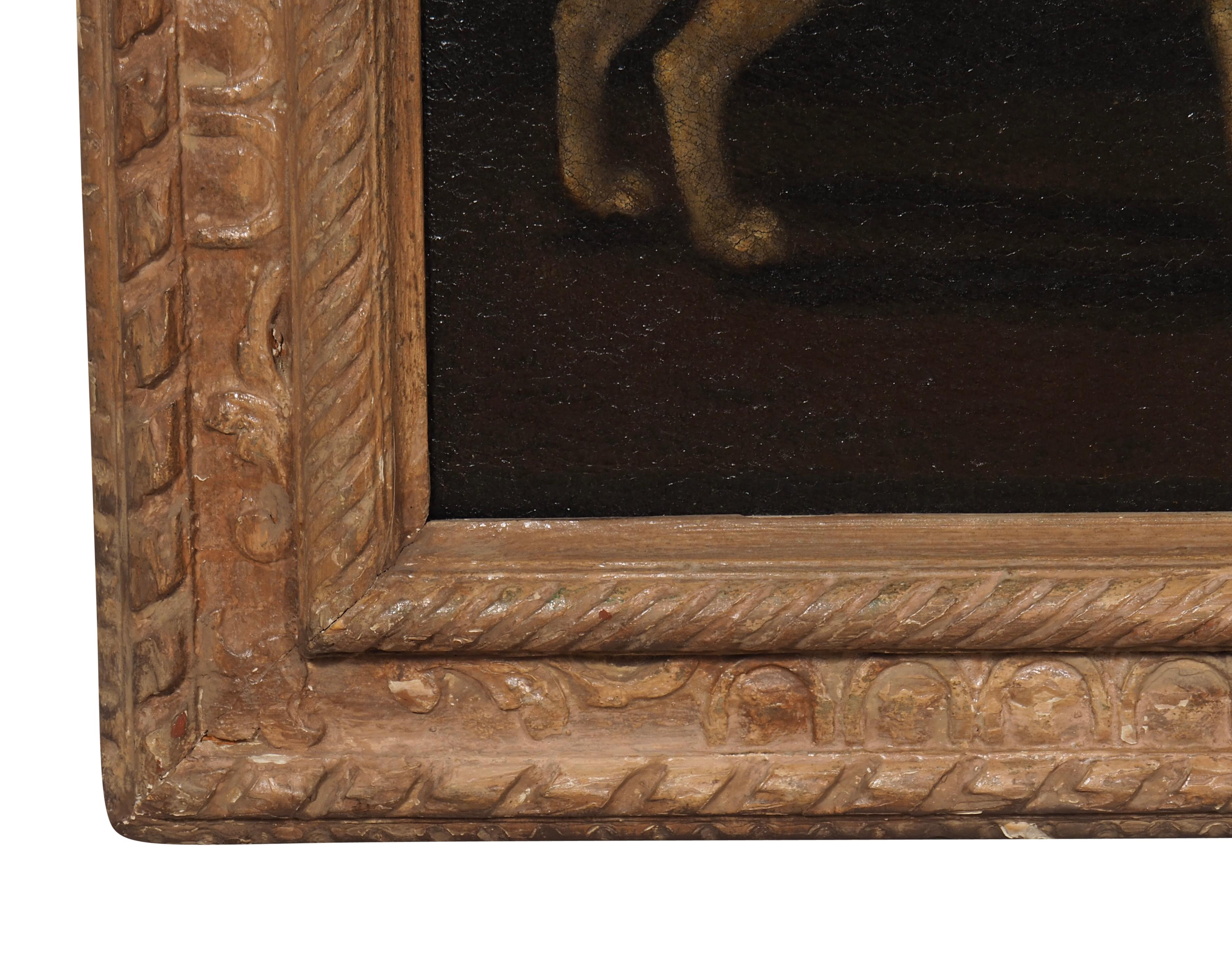 Europäisches Ölgemälde auf Leinwand von zwei Spaniels im Angebot 2