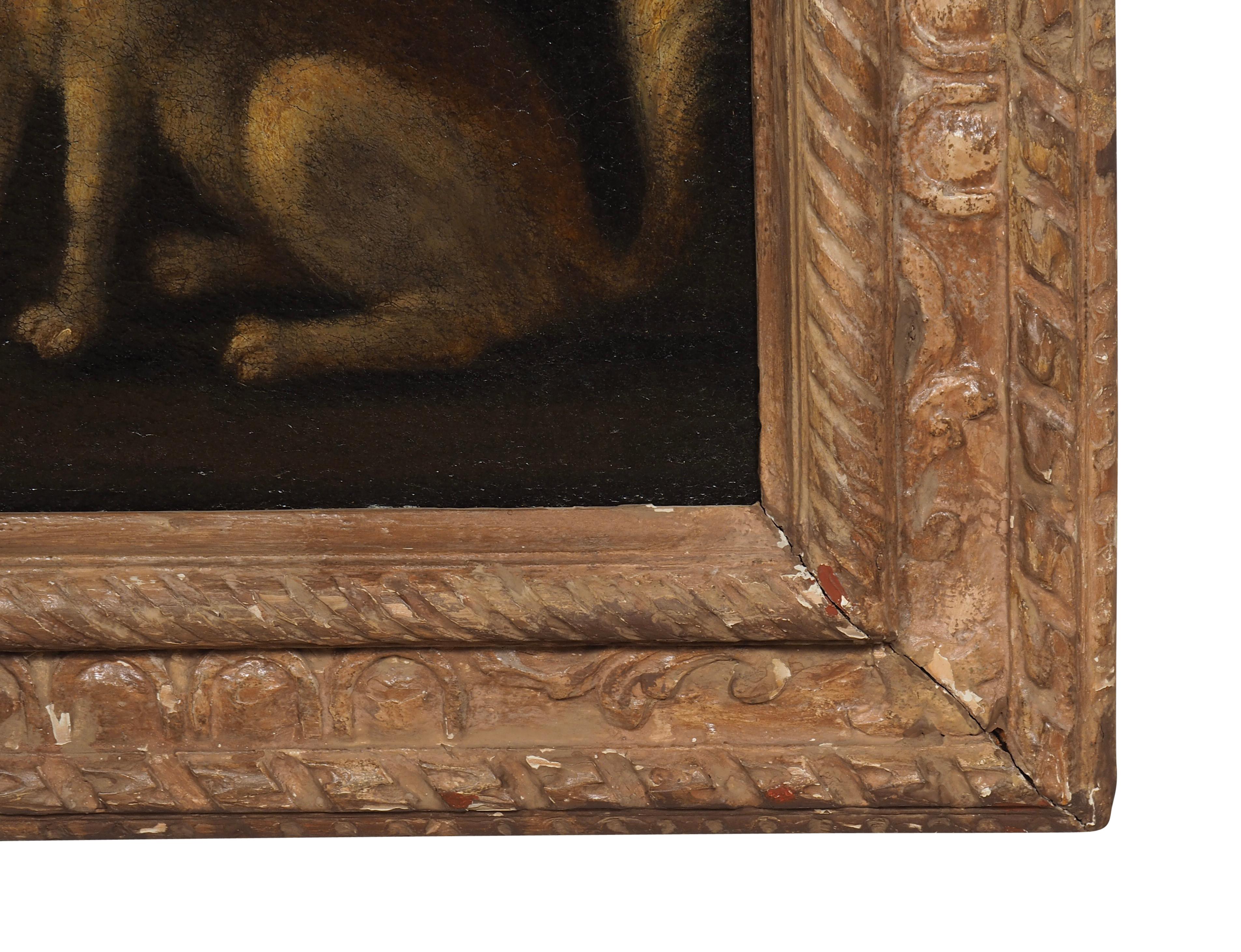 Europäisches Ölgemälde auf Leinwand von zwei Spaniels im Angebot 3