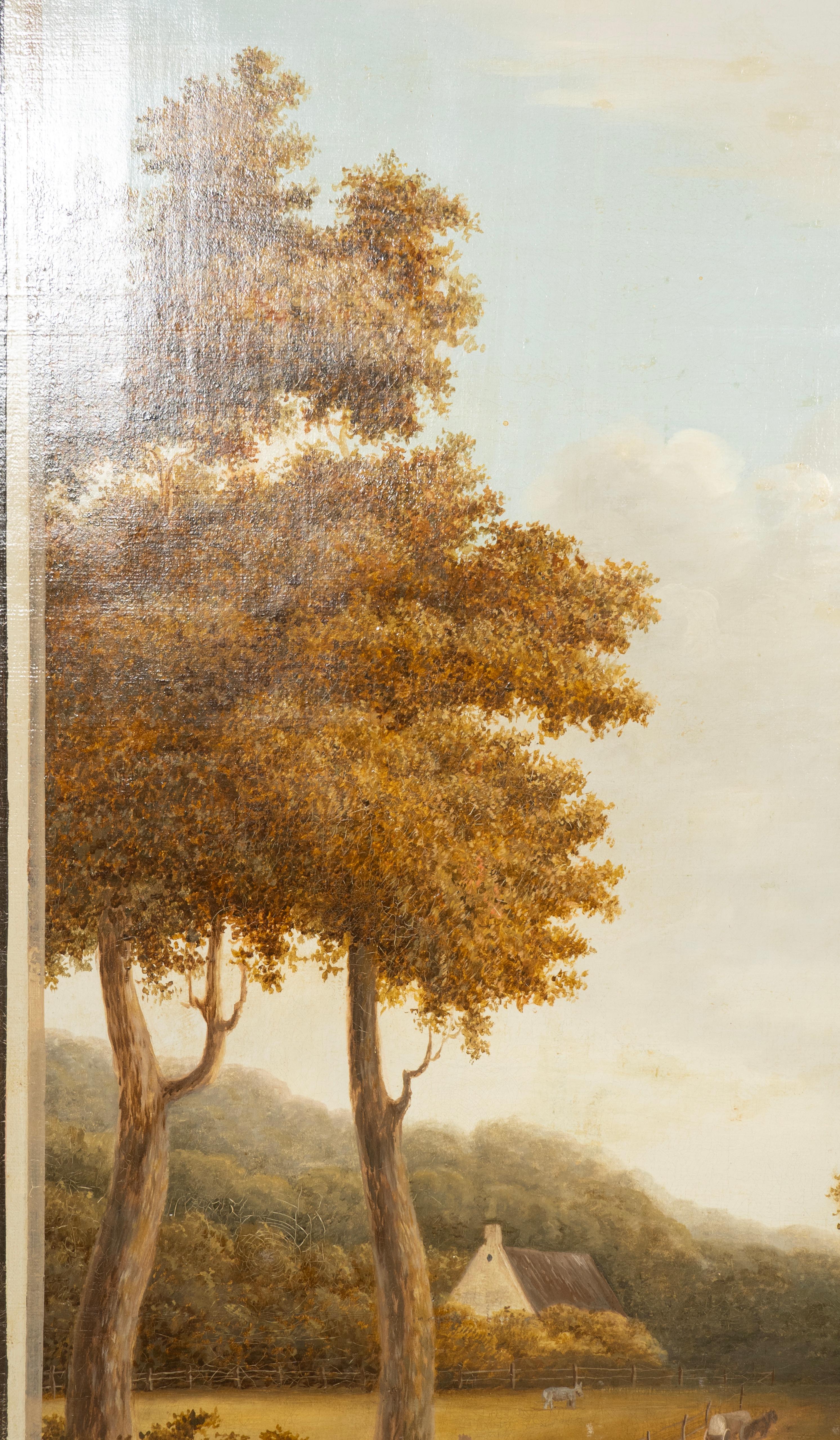 Late 19th Century European Oil On Canvas Screen Of Land And Sea For Sale