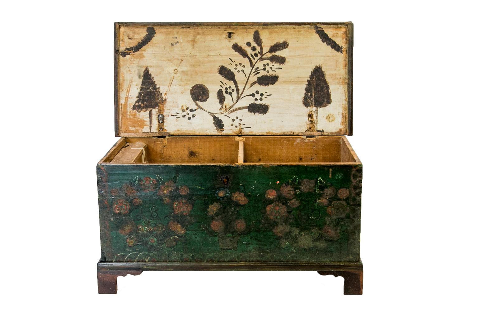 Romanian European Painted Blanket Chest