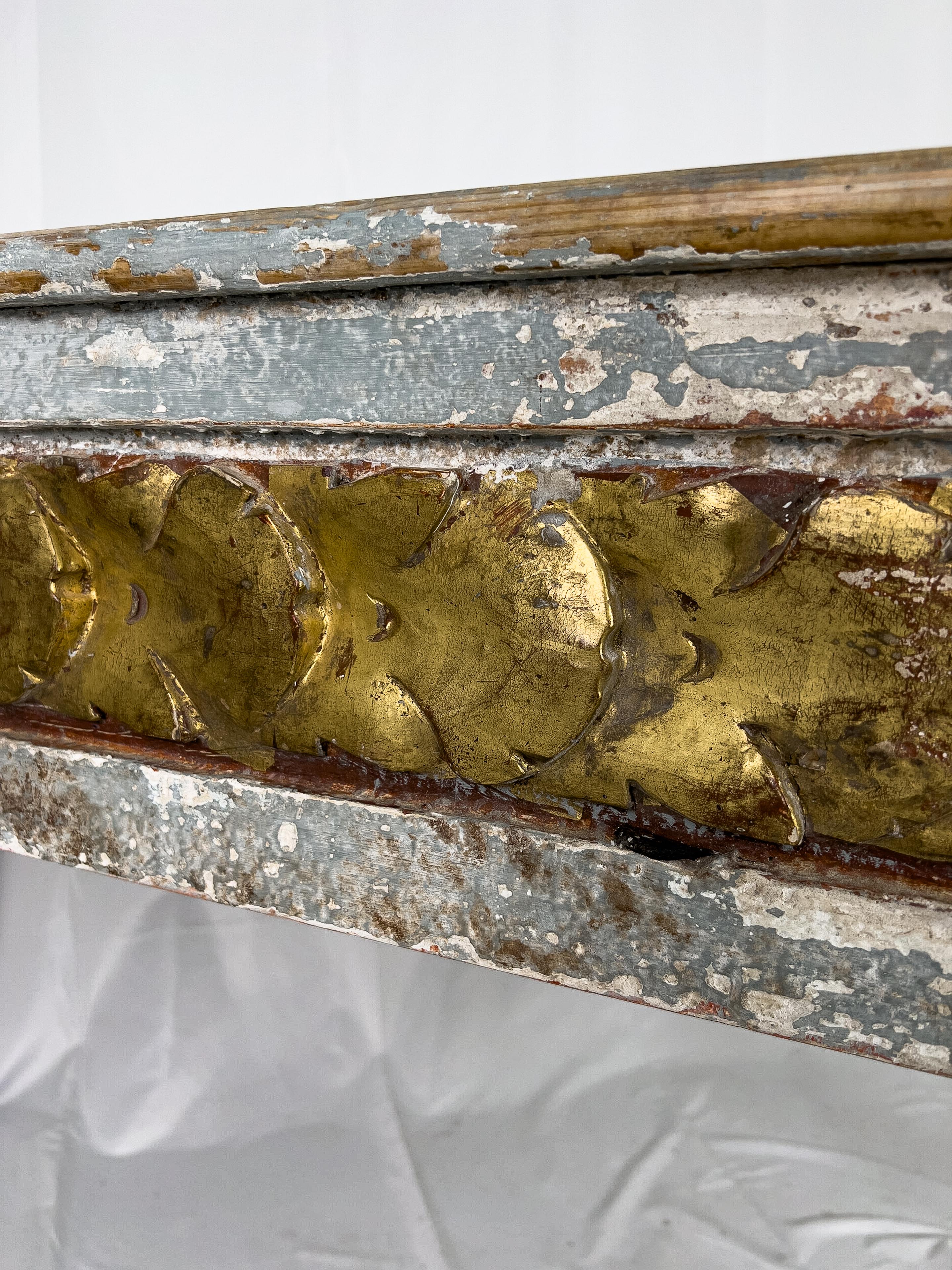 European Painted Console Made with 18th Century Gilt Fragment For Sale 1