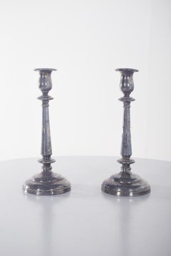 European Pair of Shell Candlesticks