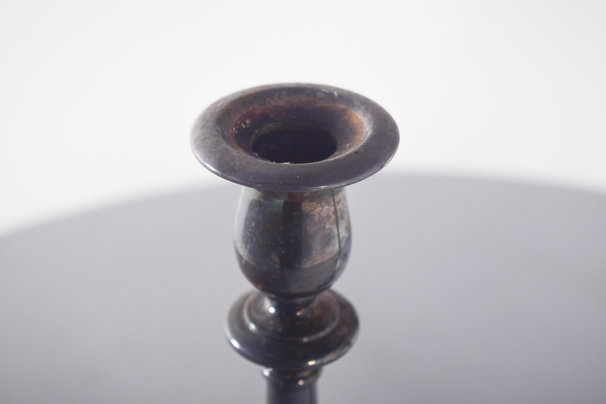 20th Century European Pair of Shell Candlesticks For Sale
