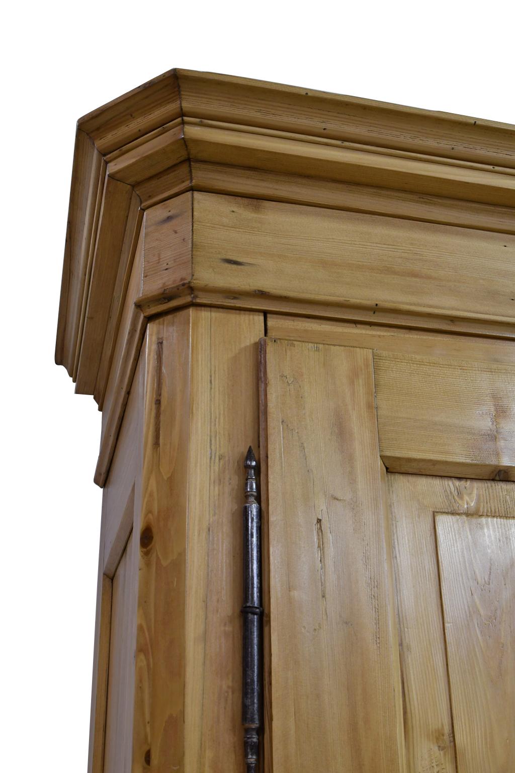 English Wardrobe in Light-Colored Pine with Paneled Doors, c. 1840 6