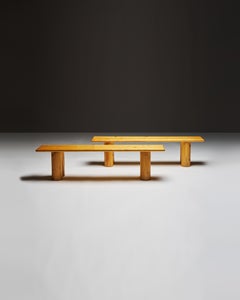 European Pine Bench In the Manner of Charlotte Perriand, France, c. 1960