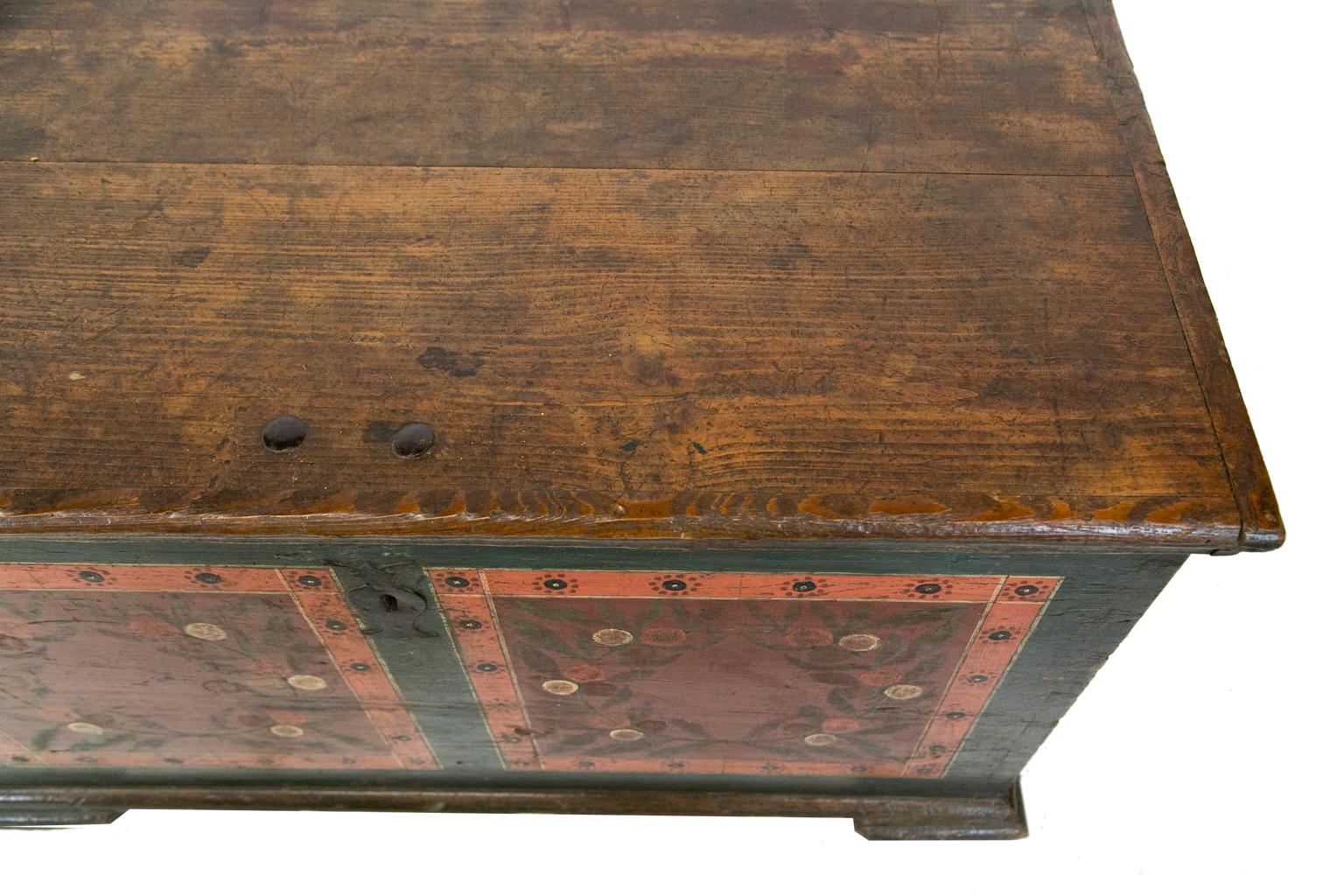 Mid-19th Century European Pine Painted Blanket Chest