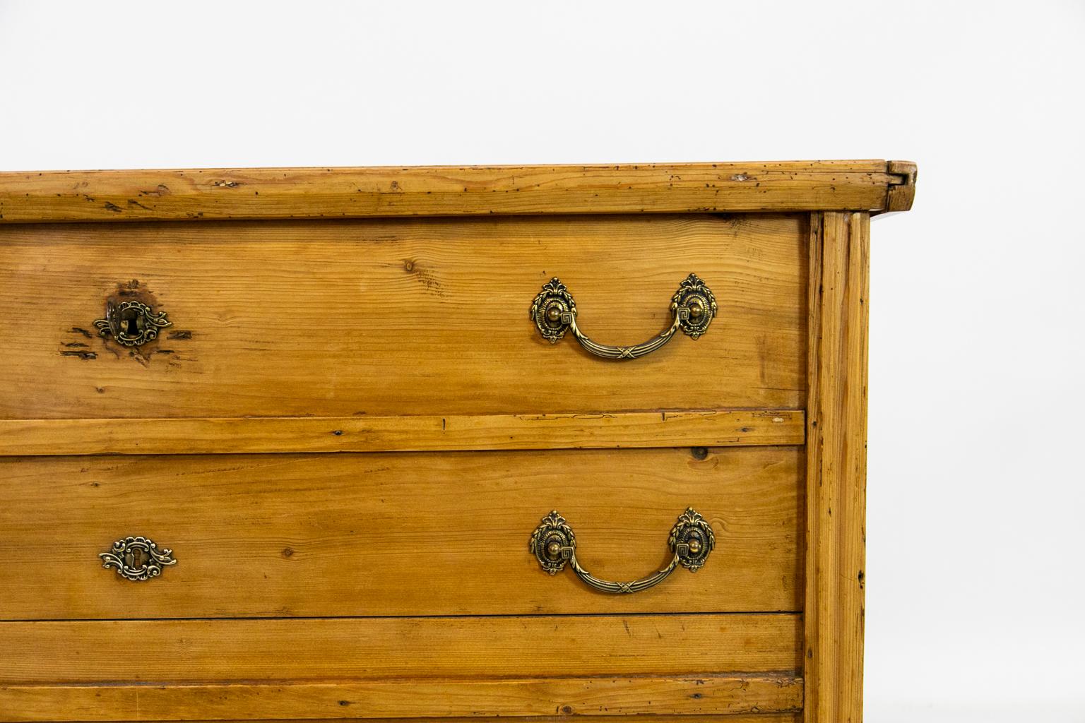 Mid-19th Century European Pine Three-Drawer Blanket Chest For Sale