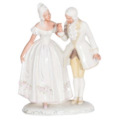 Figures sculptées en porcelaine européenne, Tchécoslovaquie