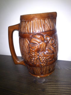 European Pottery Wine Pitcher, circa 1950s