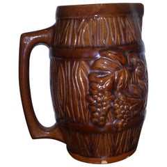 European Pottery Wine Pitcher, circa 1950s