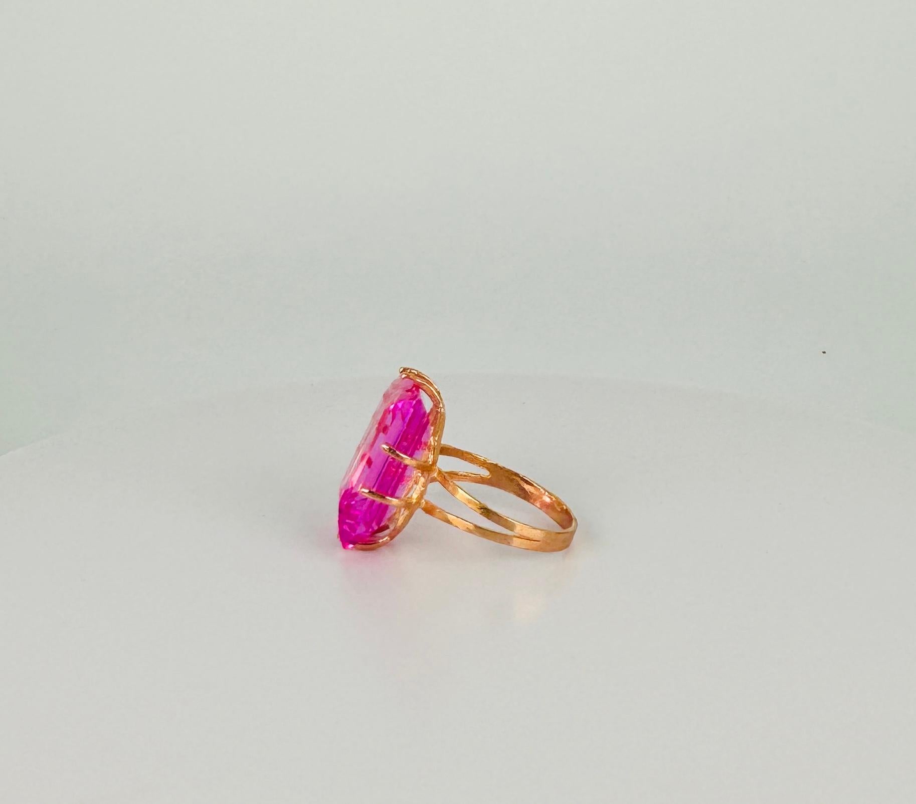 De las mujeres Elegante Anillo Europeo de Oro de 18k con Amatista talla Esmeralda de 10 ct - rosas de Francia