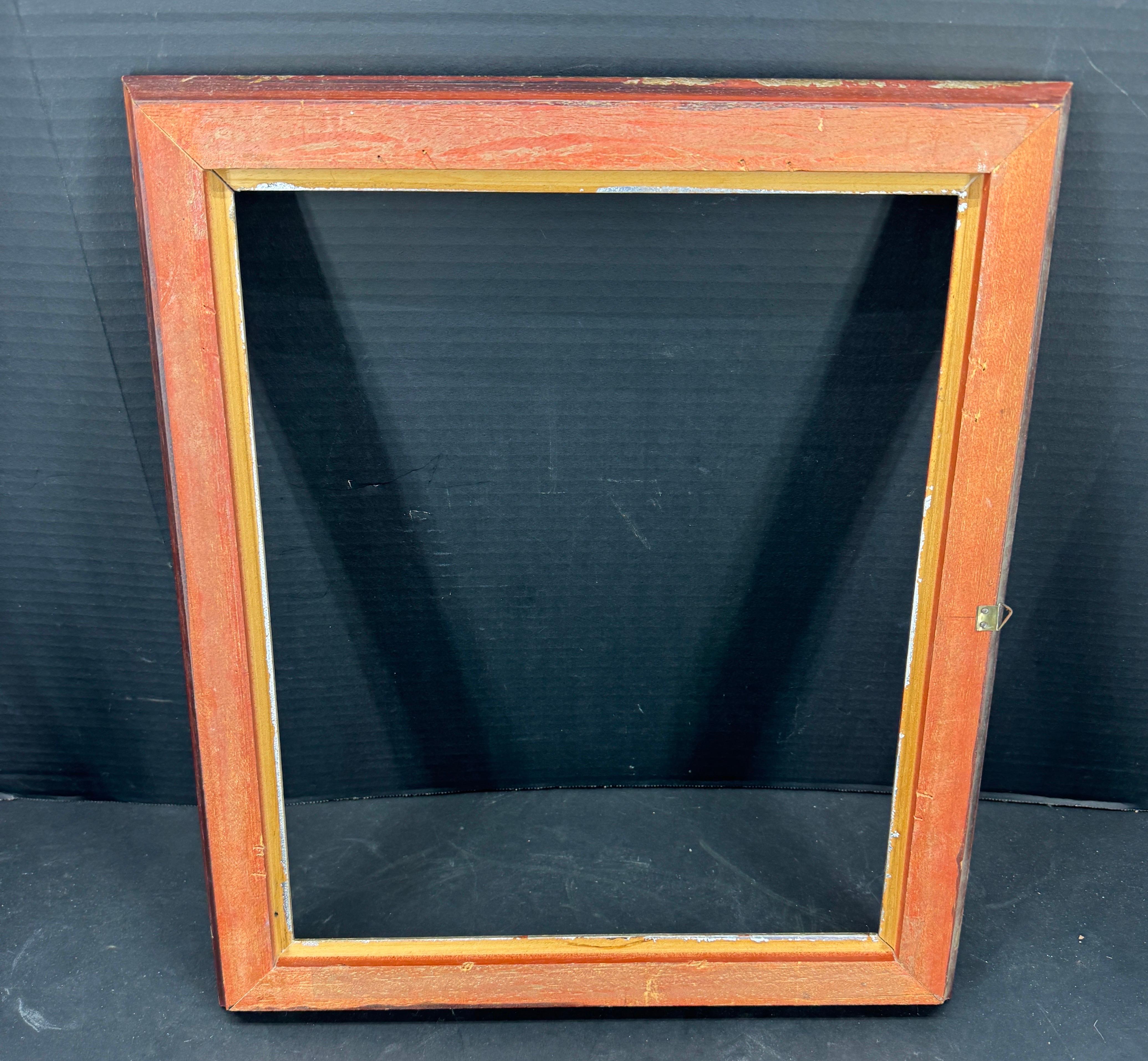 European Rectangular Silver Leaf Gilt Wood Art Frame For Sale 4
