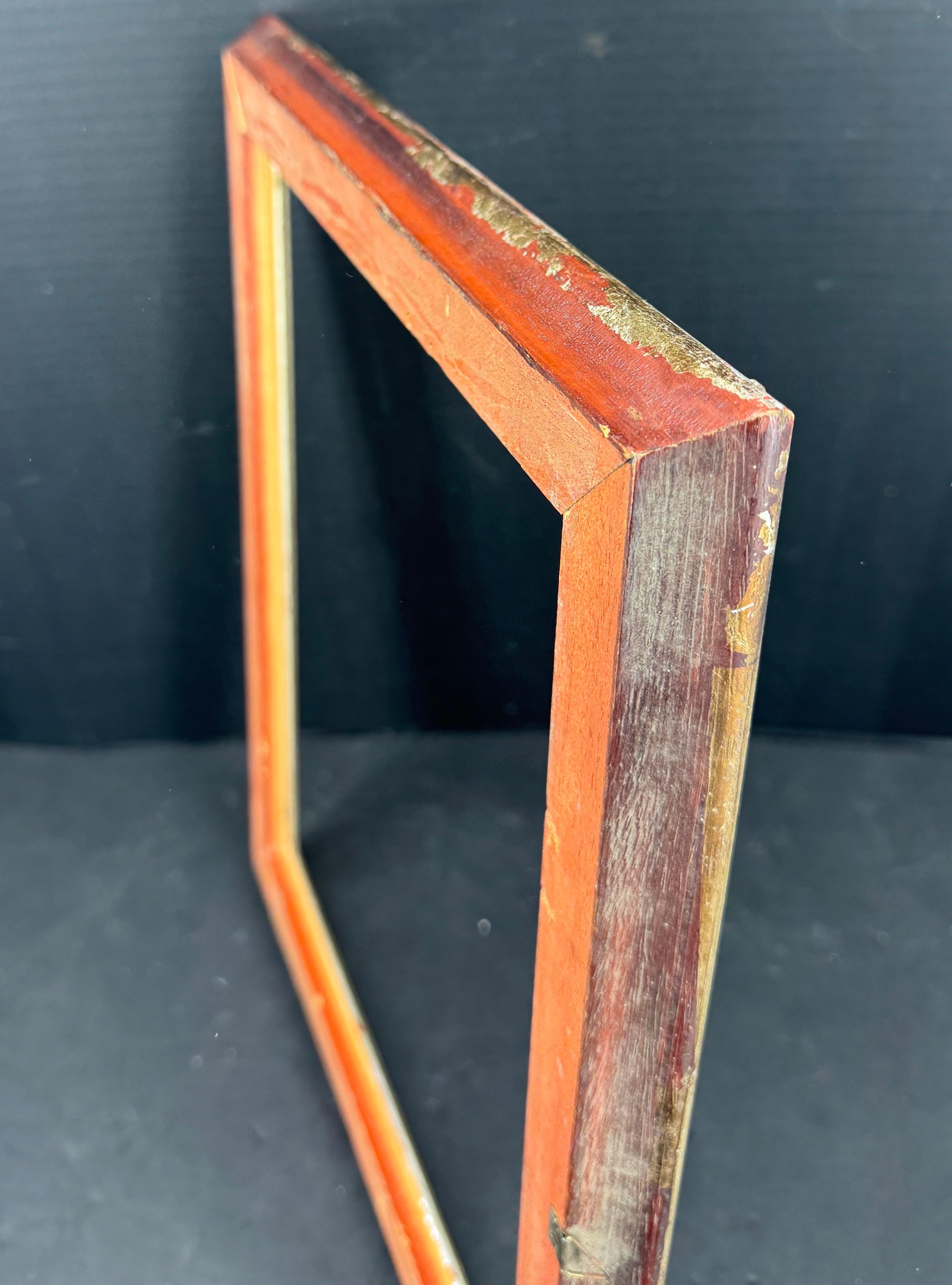 European Rectangular Silver Leaf Gilt Wood Art Frame For Sale 12