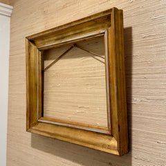 European Rectangular Wood Gilt Gold Silver Art Frame, 19th Century