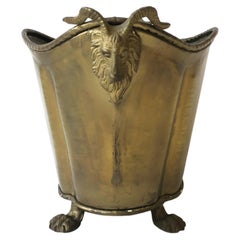 Retro European Gilt Brass Firewood Log Holder Regency Style