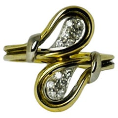 Anello europeo in oro 18 carati con diamanti taglio brillante VVSI
