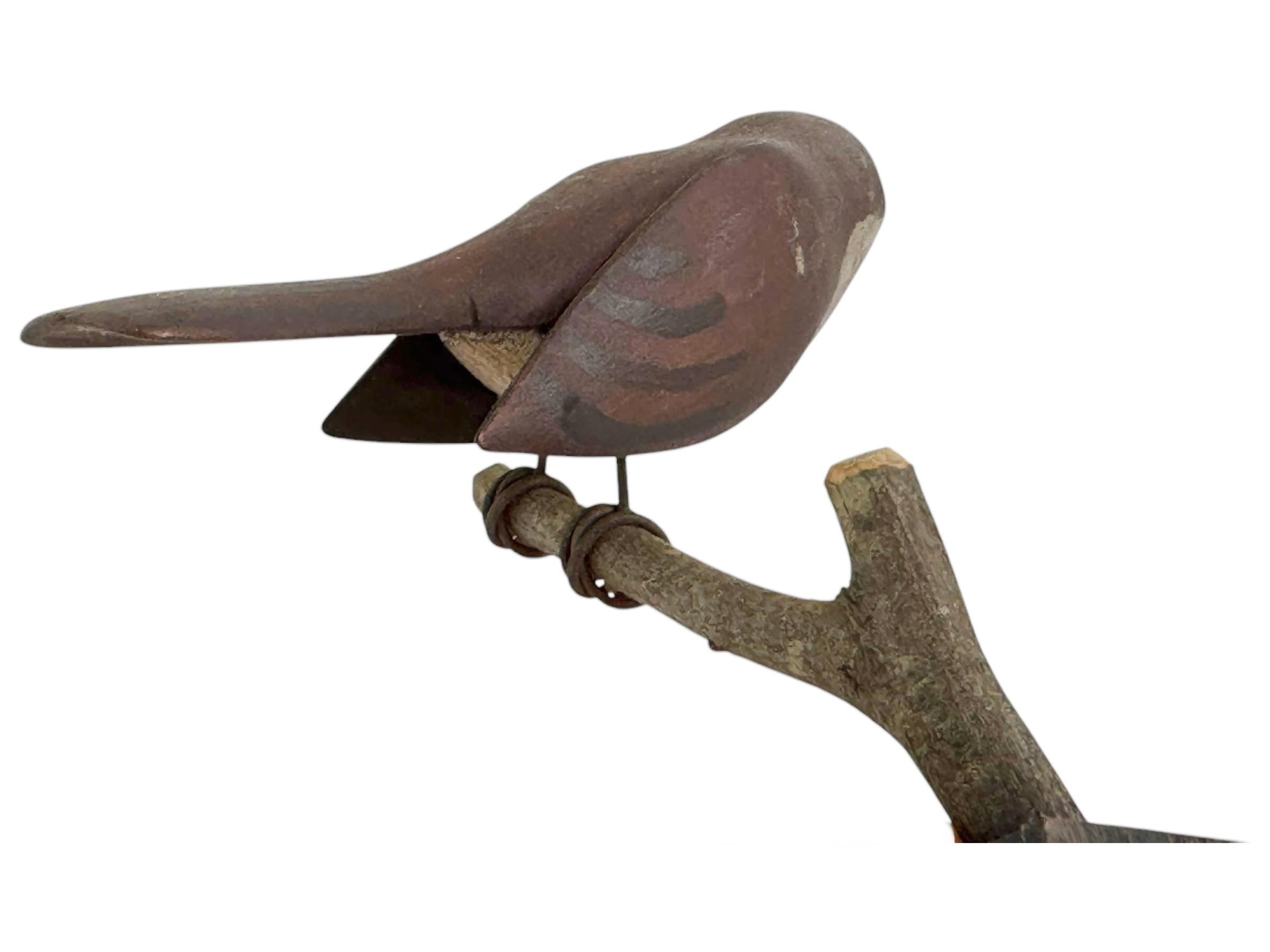 Europäischer Robin Vichtauer Geschnitzter Holzvogel, Schwarzwälder Volkskunst, Österreich, 1910er Jahre 4