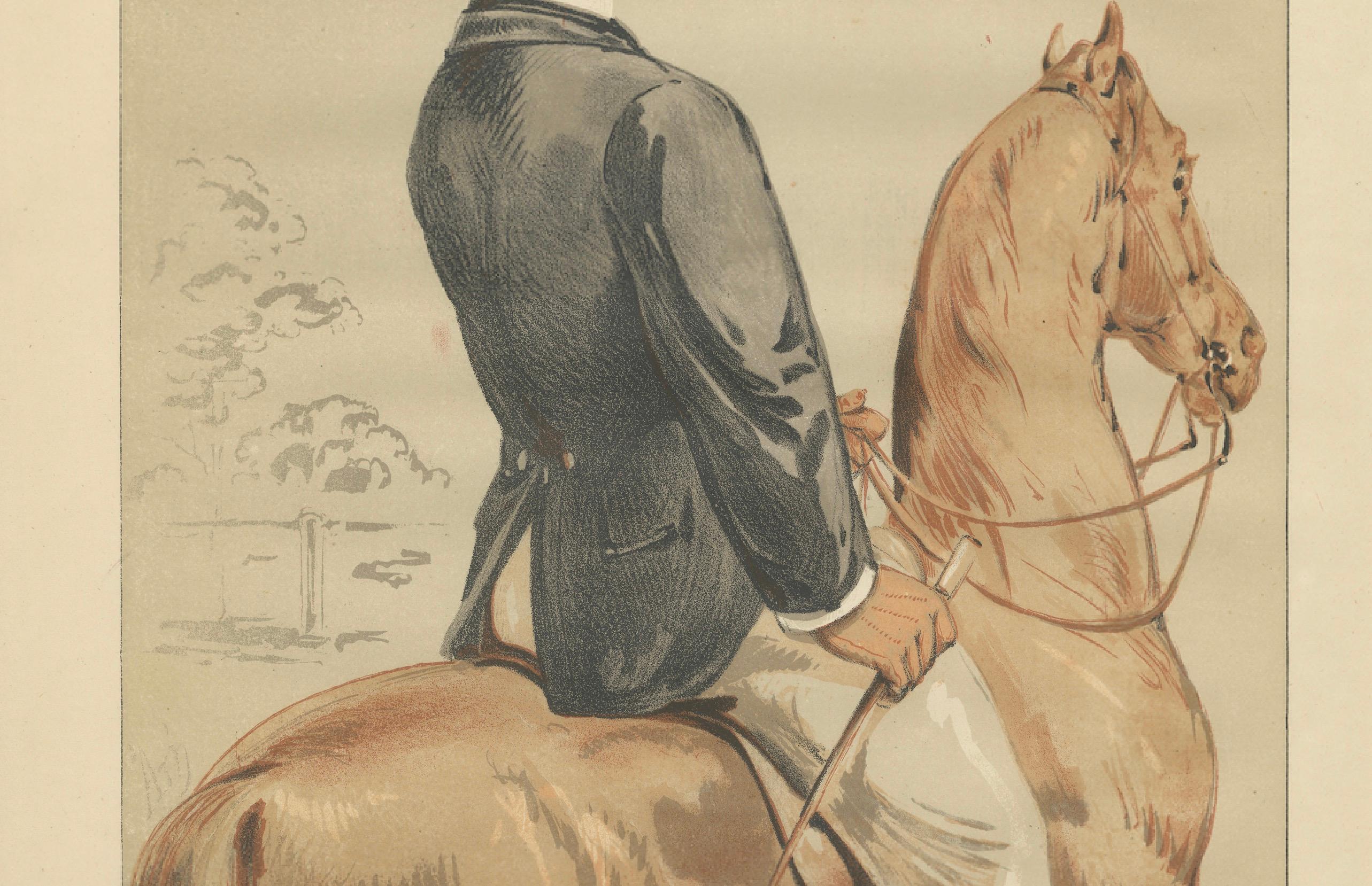 European Royal Figure on Horseback – Vanity Fair Men of the Day No. 6, 1870