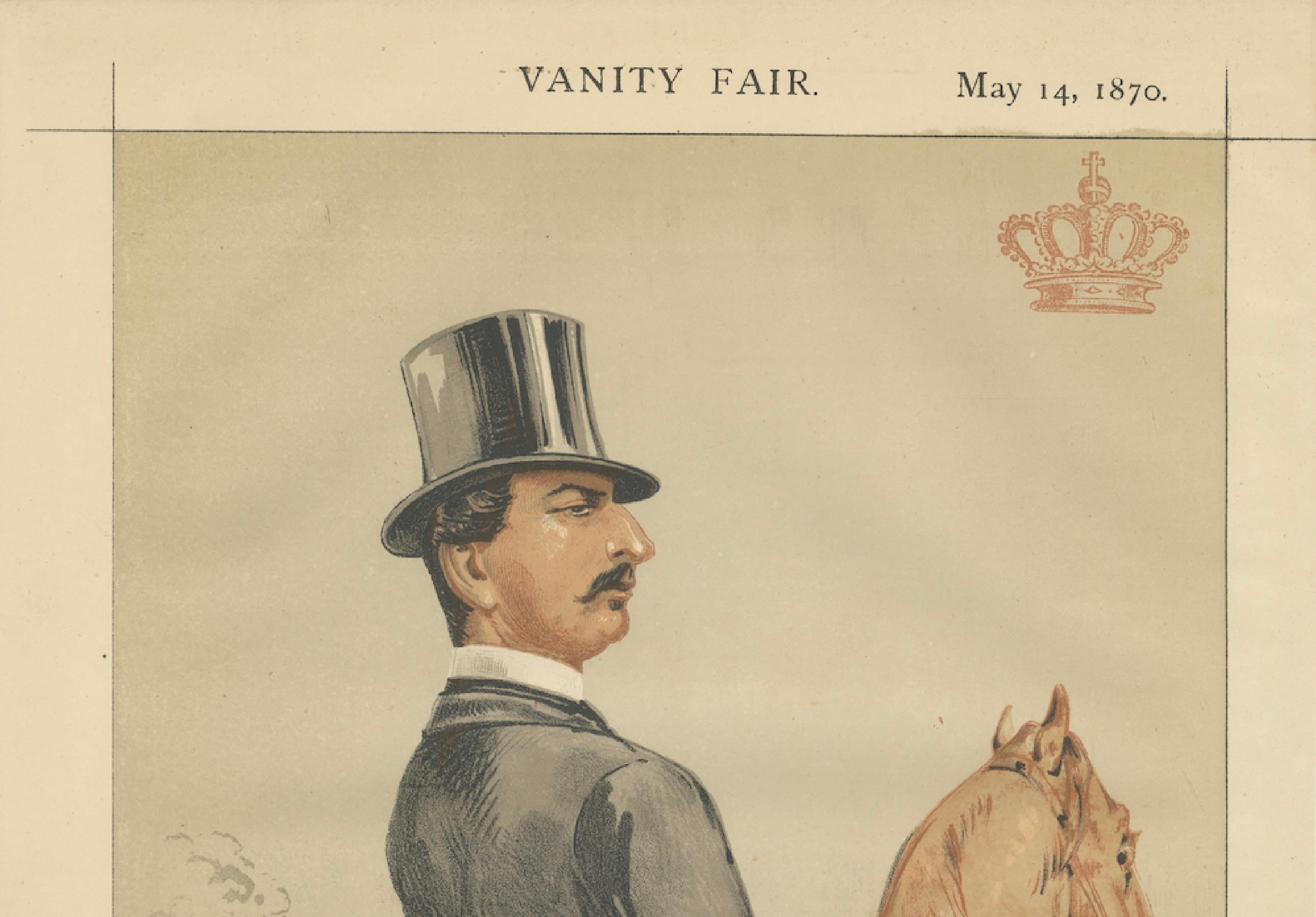 European Royal Figure on Horseback – Vanity Fair Men of the Day No. 6, 1870
