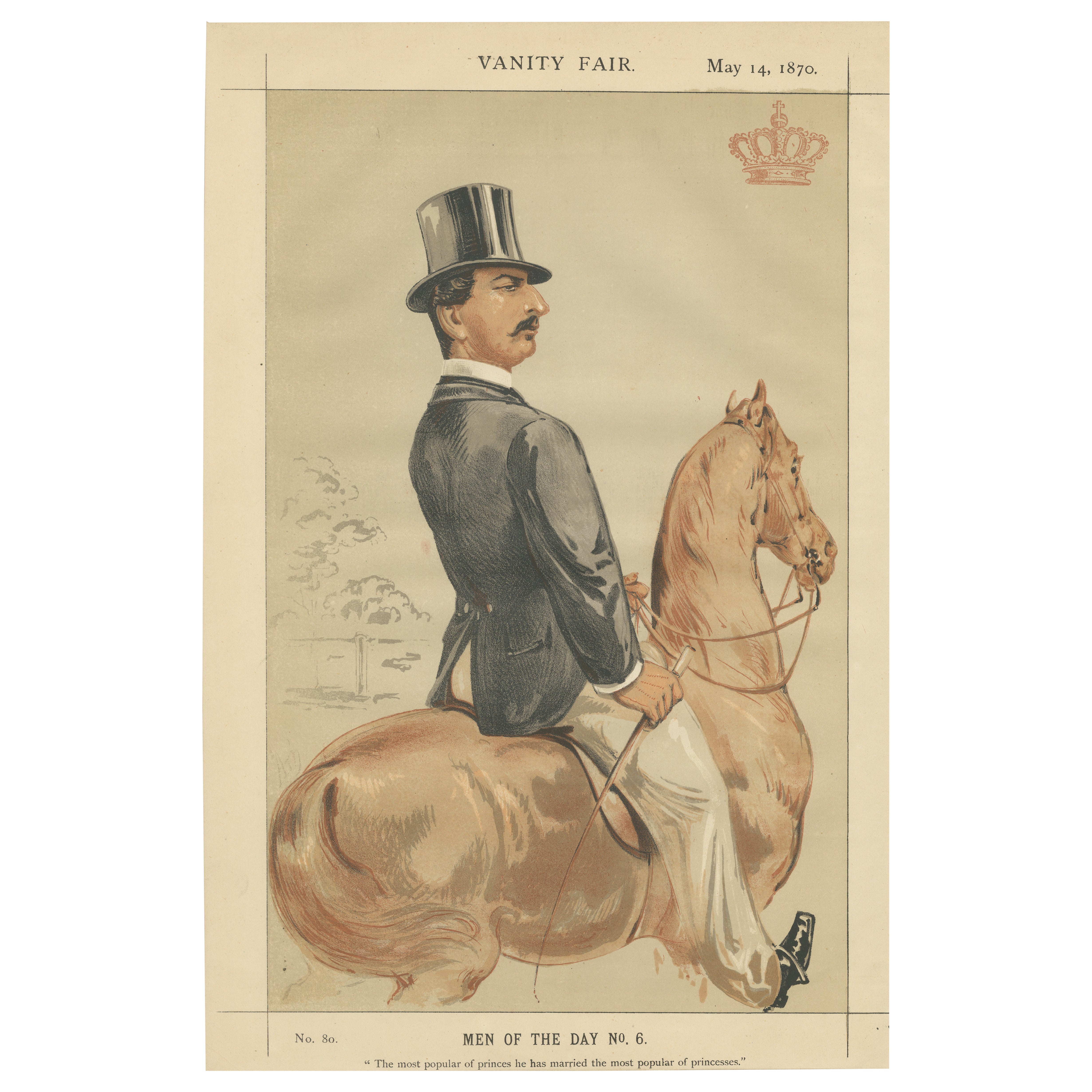 European Royal Figure on Horseback – Vanity Fair Men of the Day No. 6, 1870