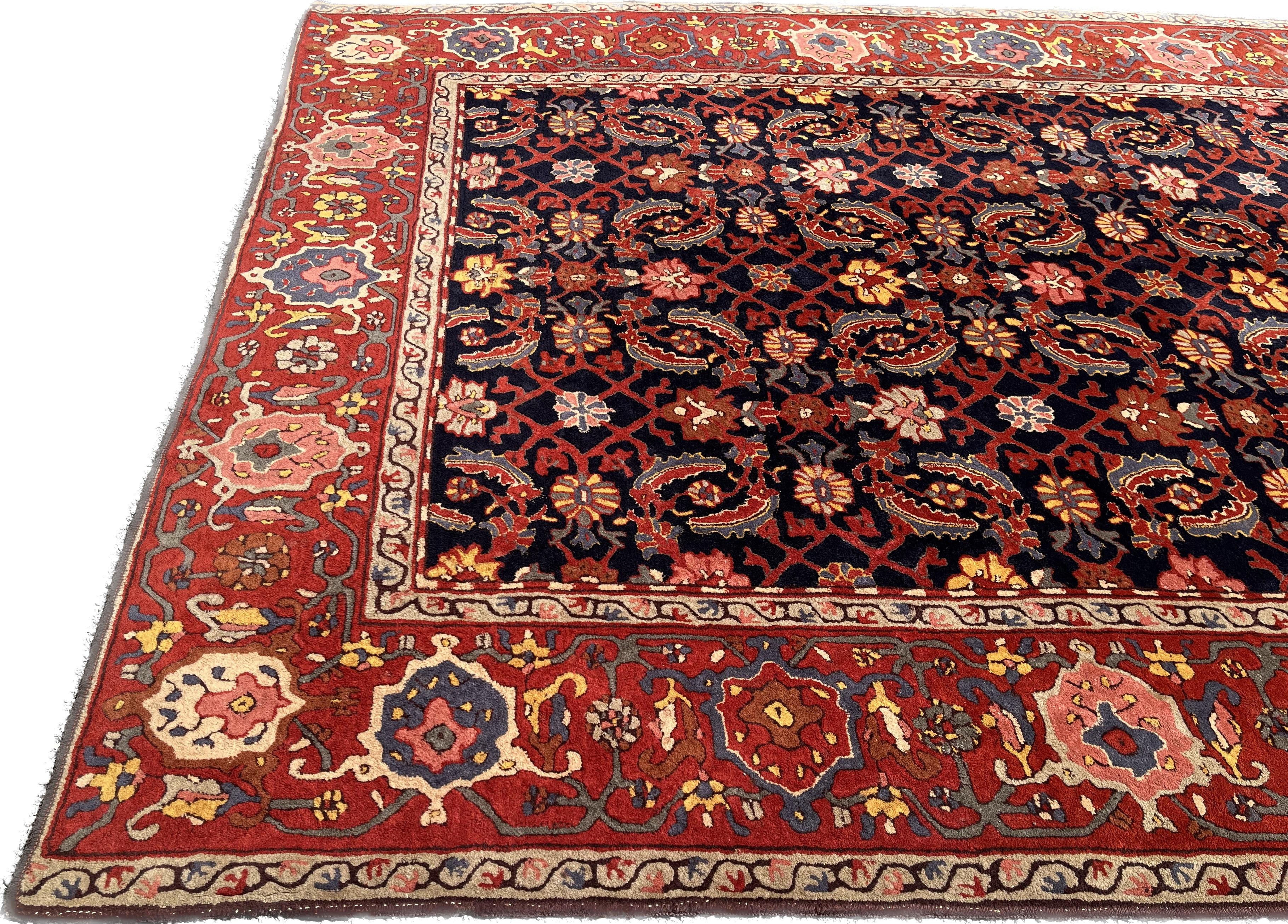 Hand-Knotted European Rug Herati Design For Sale