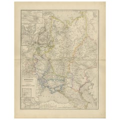 European Russia Map with Saint Petersburg Inset – Nieuwe Hand-Atlas, 1876