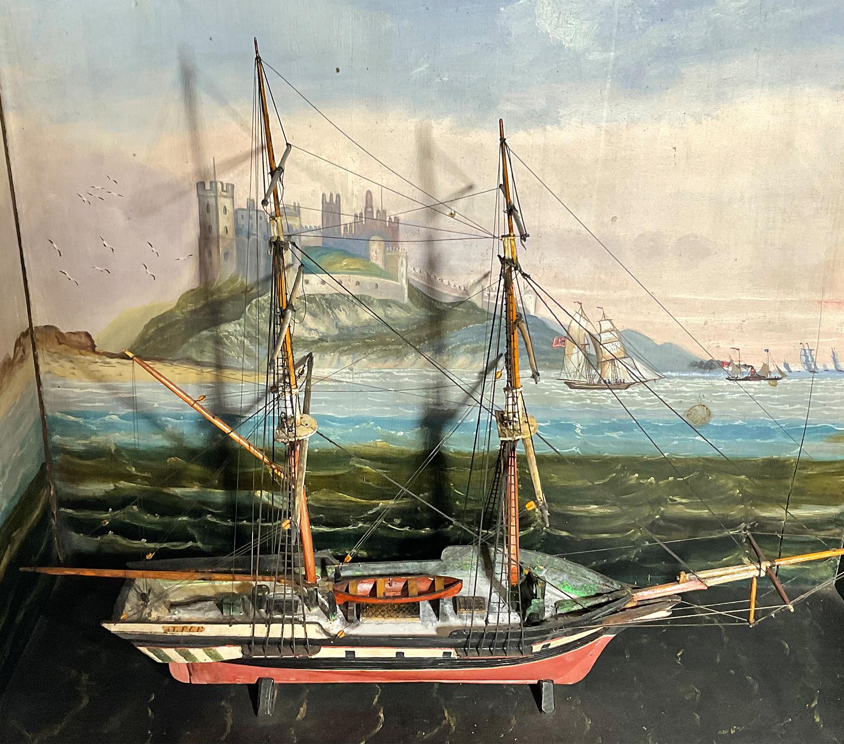 Early 20th Century European Sailing Ship Diorama