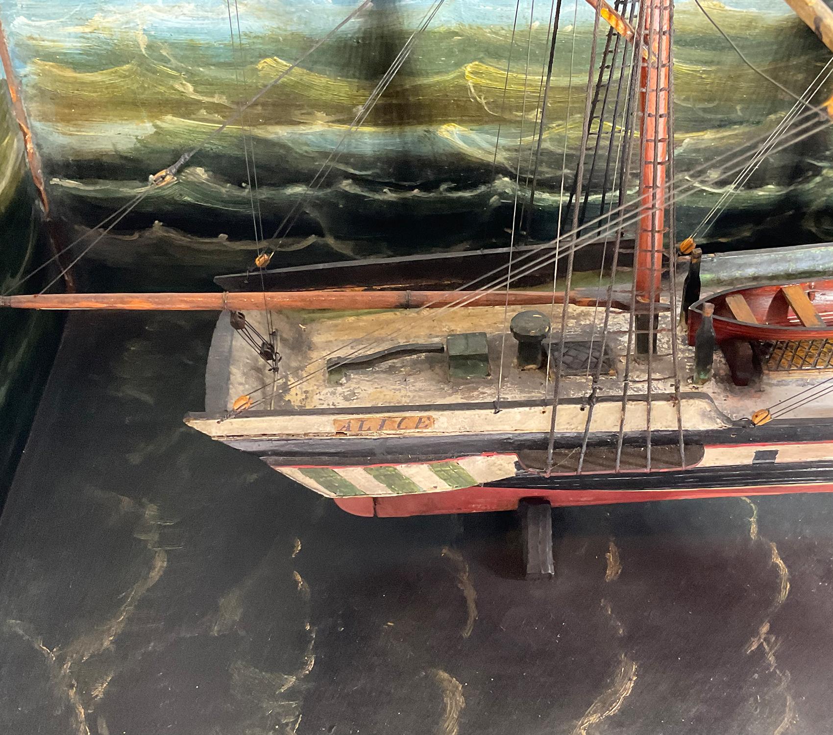 Wood European Sailing Ship Diorama