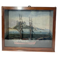 Antique European Sailing Ship Diorama