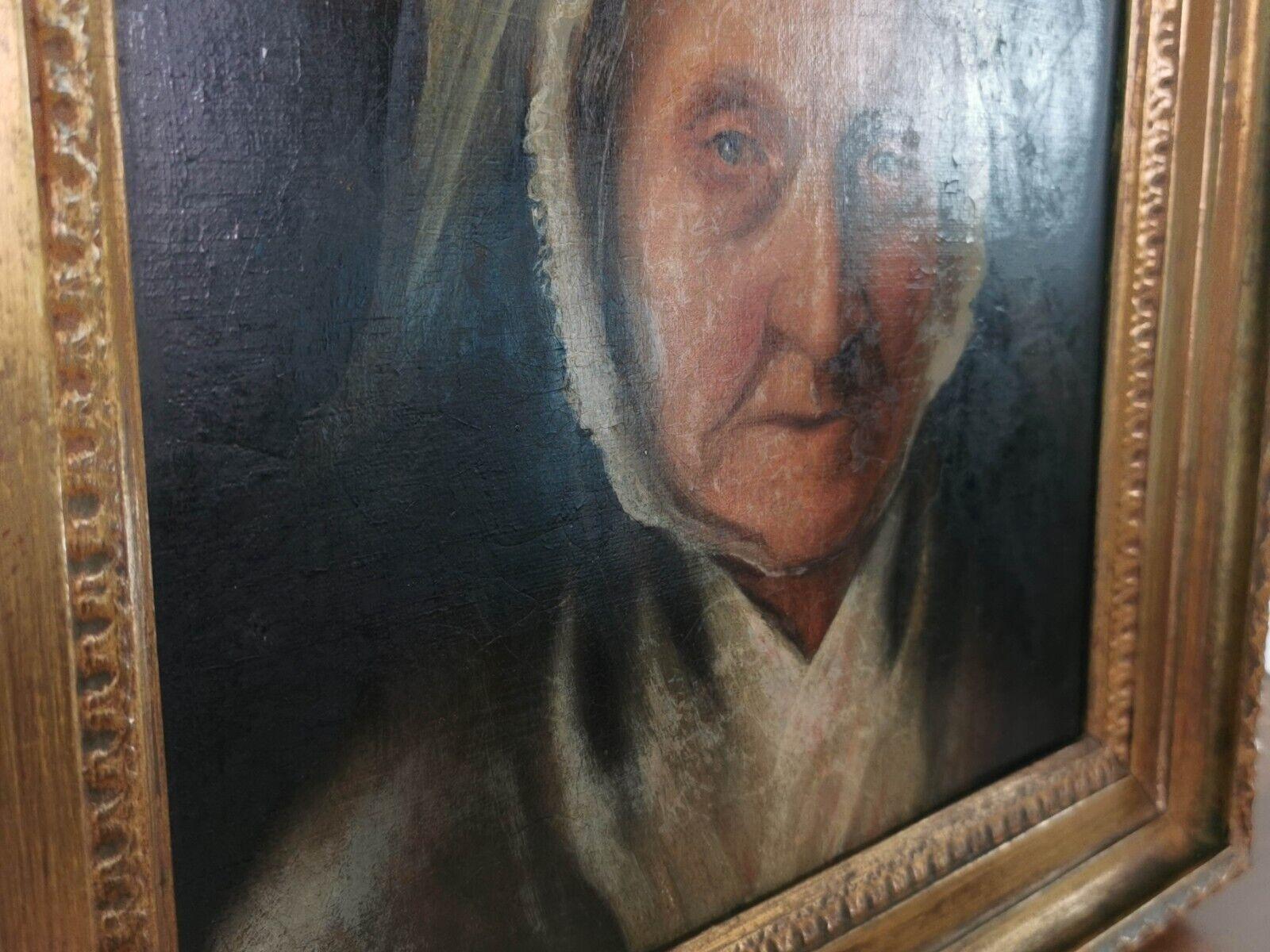 XIXe siècle École européenne du 19ème siècle - Femme âgée encadrée