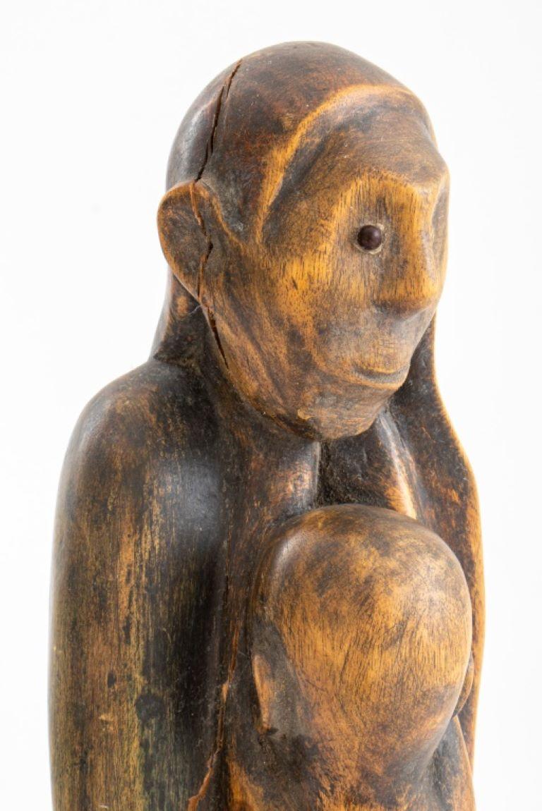 European School, Mother and Child, wood sculpture in the style of Paul Gauguin (French, 1848 - 1903), depicting a female figure (The Madonna?) holding an elongated child. 

Dealer: S138XX