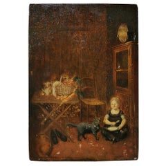 Óleo sobre tabla de la Escuela Europea del siglo XVIII