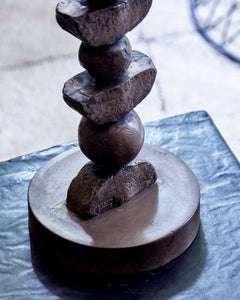 Europäisch, Silhouette Tischlampe von Margit Wittig, Bronze Harz