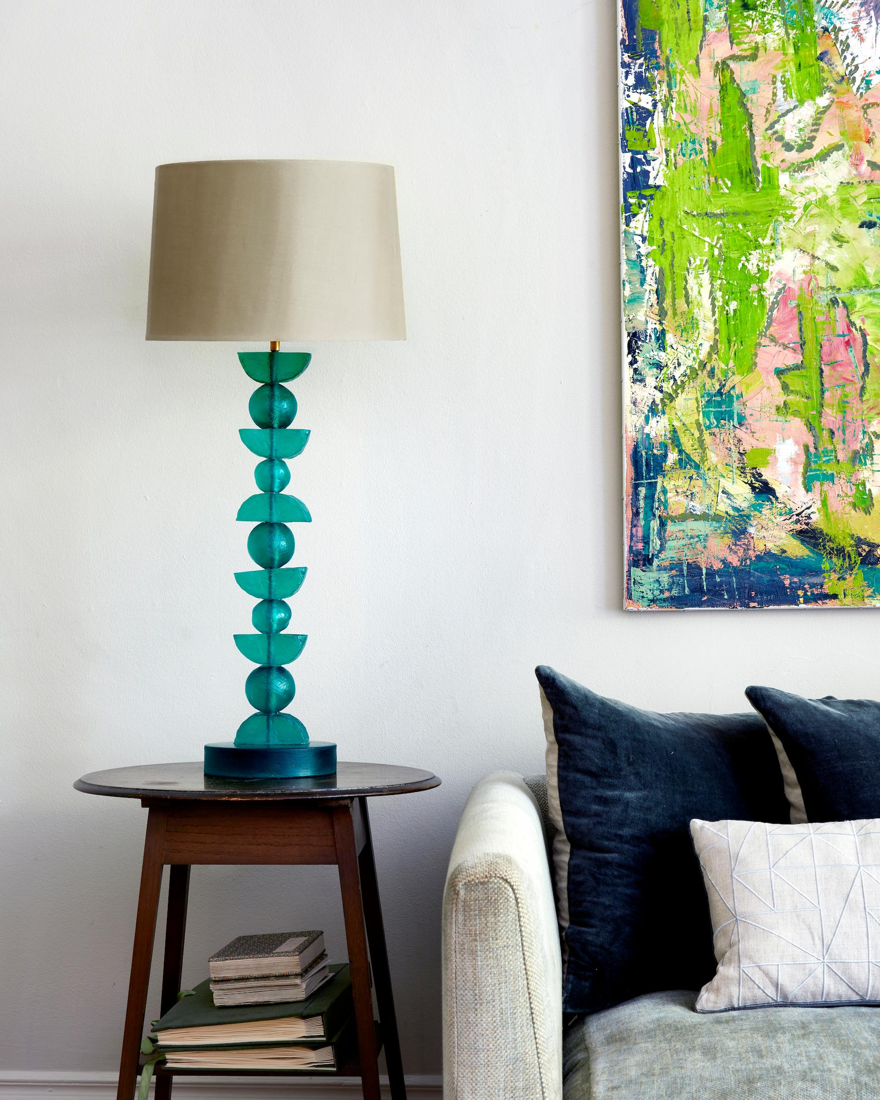 Moderne Lampe de table européenne sculpturale Silhouette, vert émeraude par Margit Wittig en vente