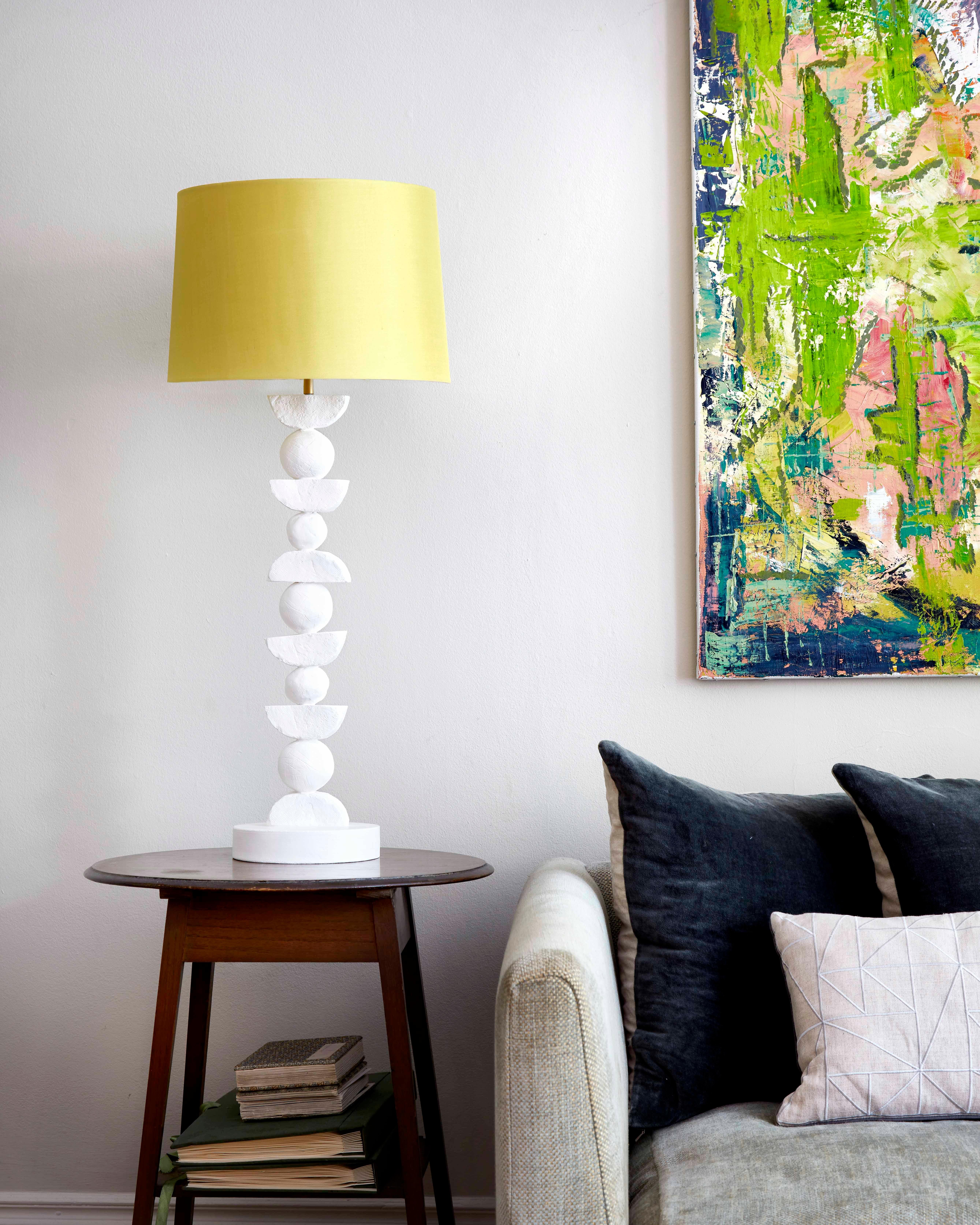 Modern Sculptural, Organic, Textured Silhouette Table Lamp by Margit Wittig in White For Sale