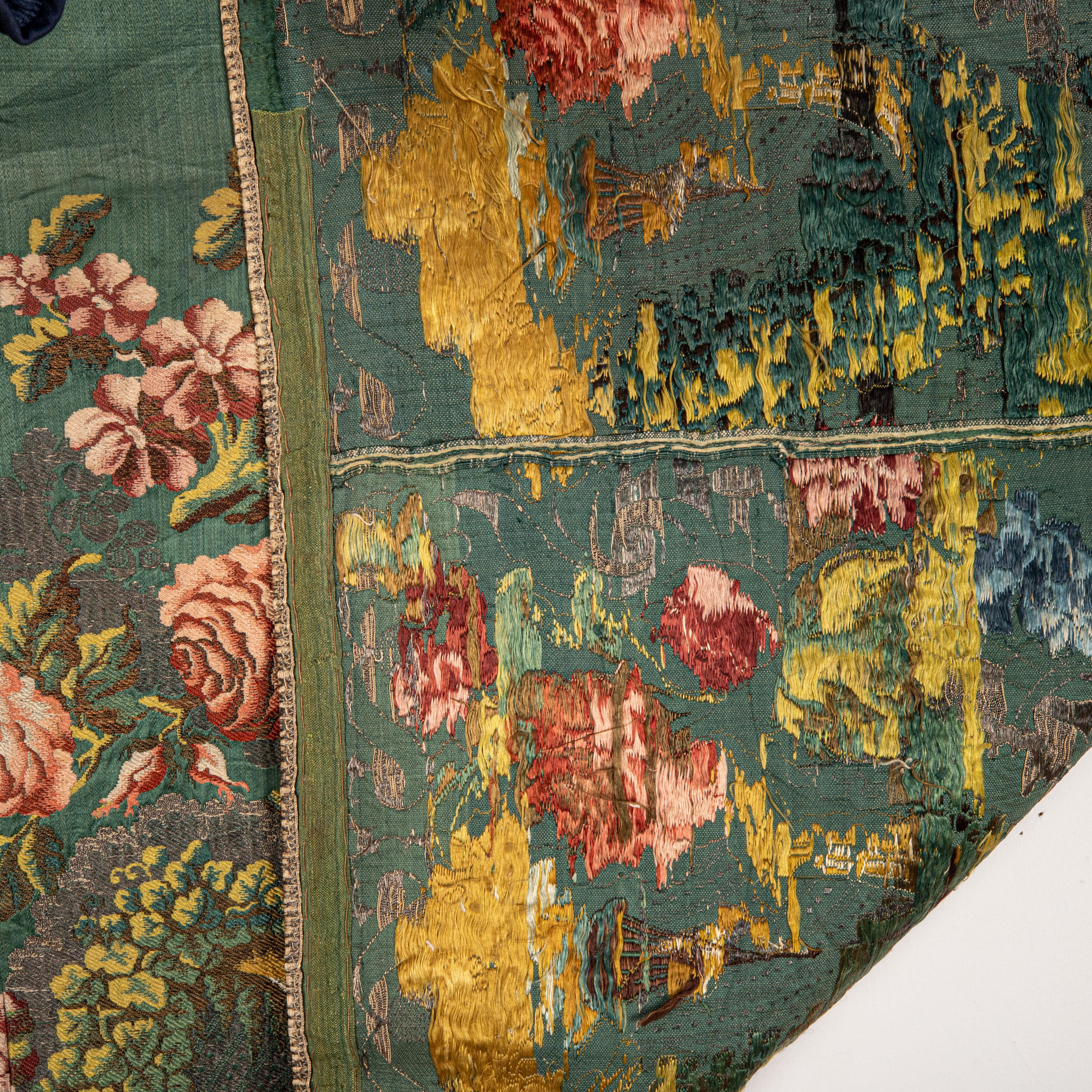 European Silk and Metallic Thread Brocaded Textile, 18th C. For Sale 2