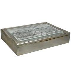 European Silver Box Containing Mother-of-Pearl Counter Chips