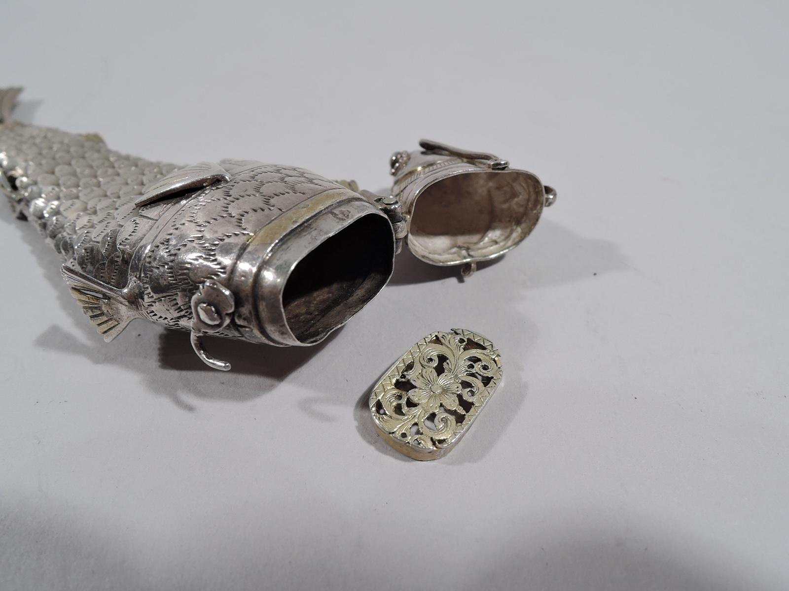 Women's European Silver Reticulated Figural Fish Vinaigrette
