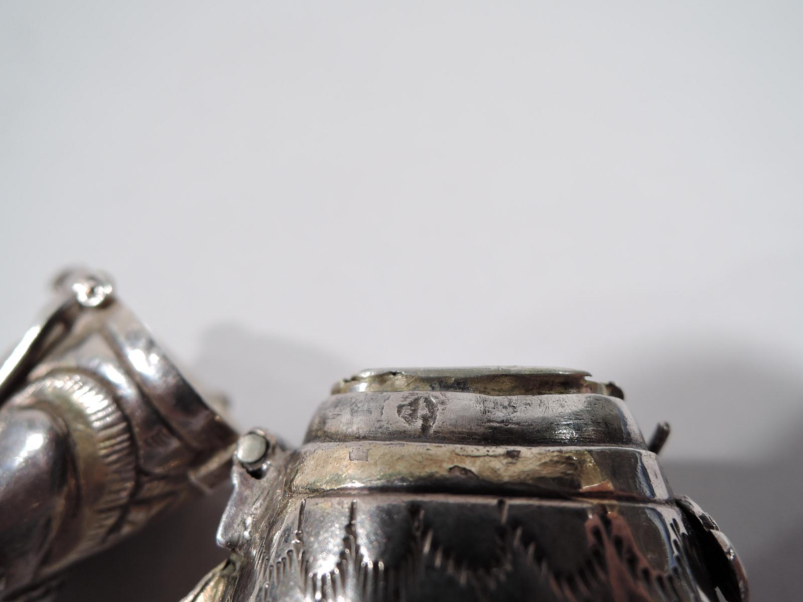 European Silver Reticulated Figural Fish Vinaigrette 1