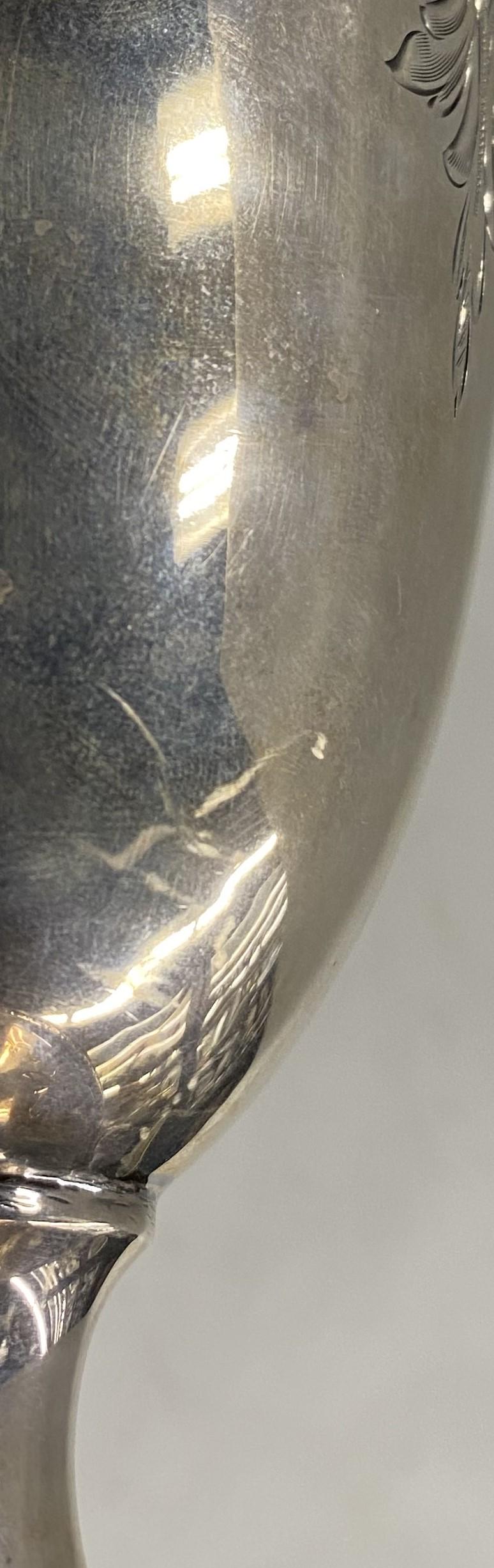 European Silver Reticulated Handled Flower Vase with Foliate Chased Decoration 7
