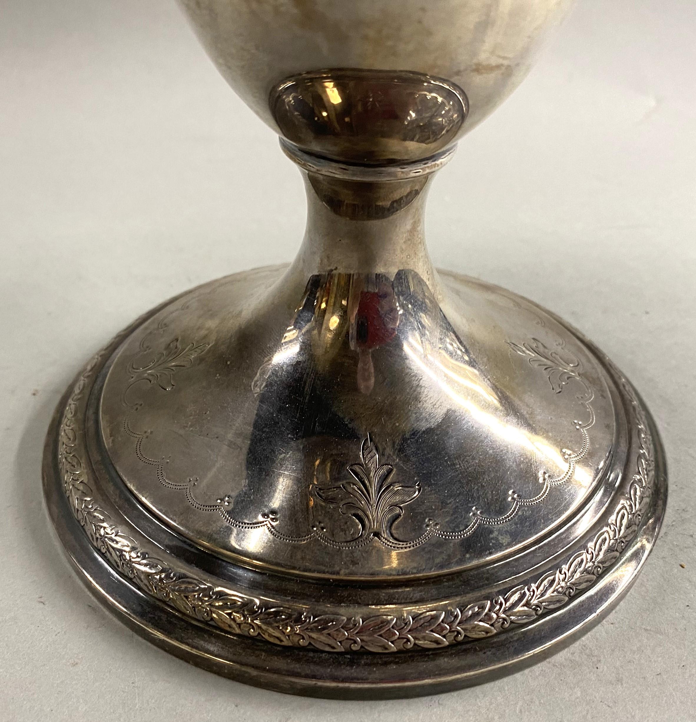 European Silver Reticulated Handled Flower Vase with Foliate Chased Decoration 3