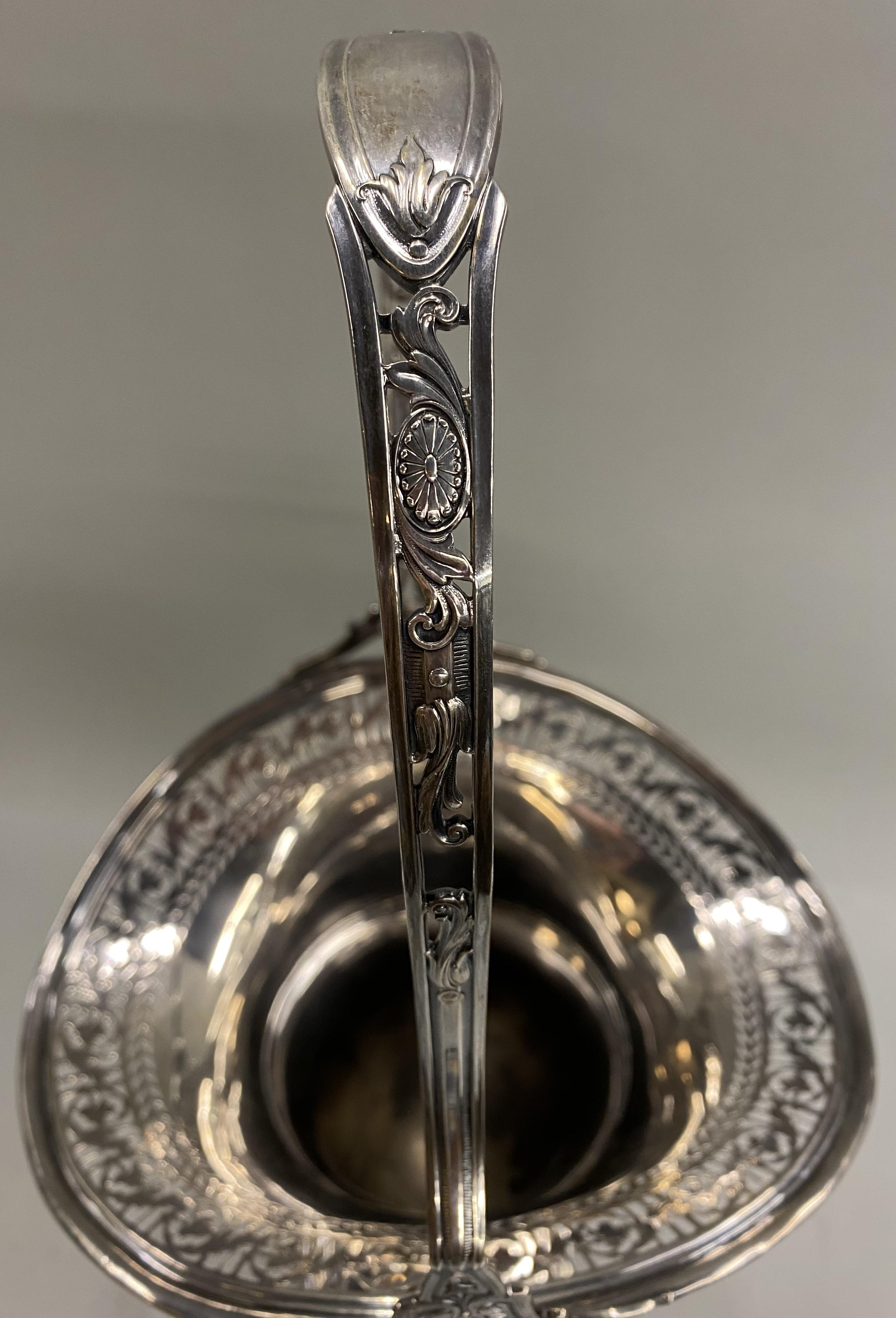 European Silver Reticulated Handled Flower Vase with Foliate Chased Decoration 5