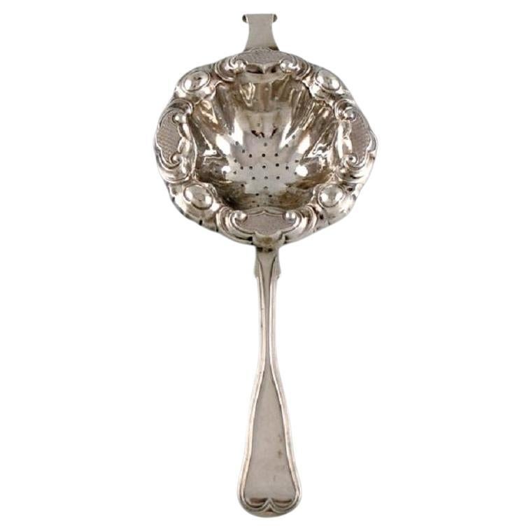 European Silversmith, Antique Silver Tea Strainer, Dated 1855 For Sale