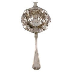 European Silversmith, Antique Silver Tea Strainer, Dated 1855