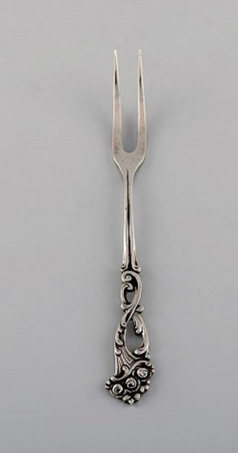 Unknown European Silversmith, Five Teaspoons and a Cold Meat Fork in Silver, circa 1900 For Sale