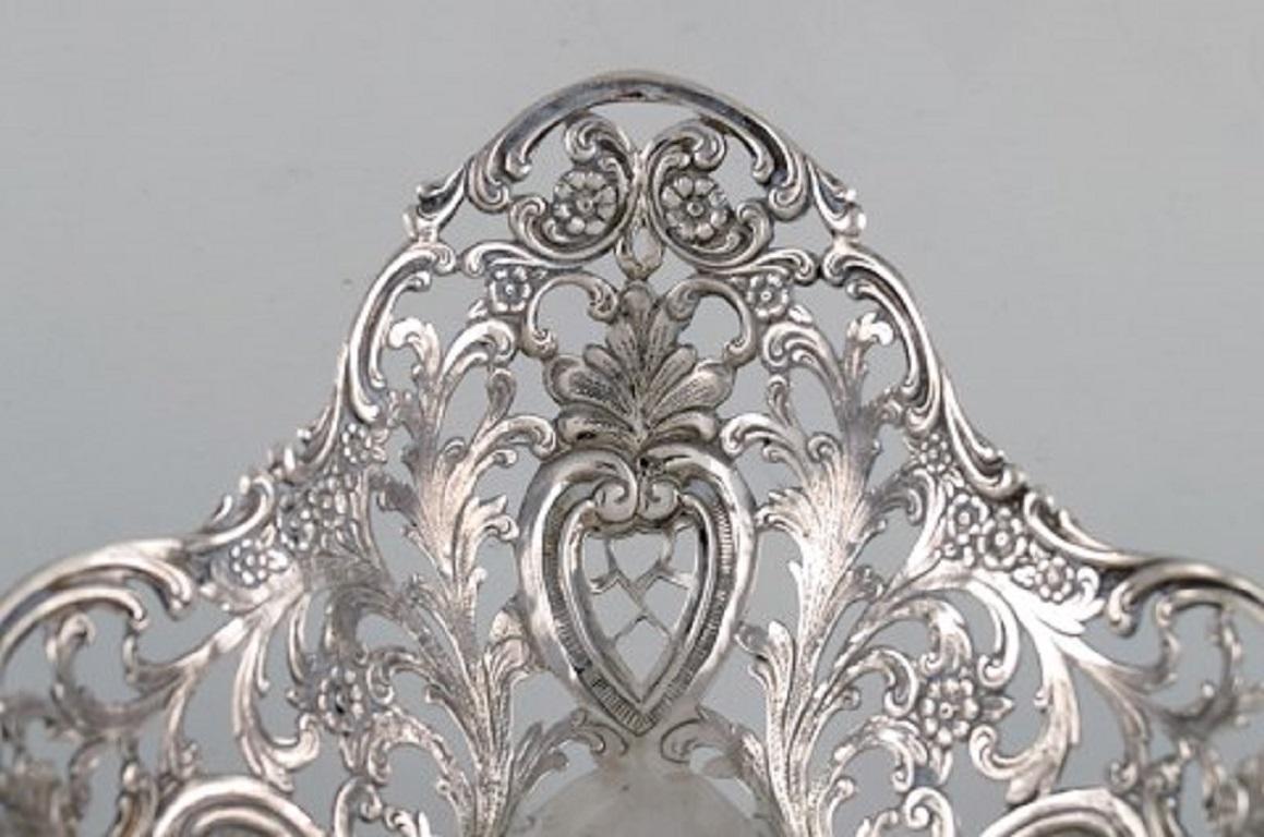 Unknown European Silversmith, Ornamental Silver Bowl on Feet, circa 1900 For Sale