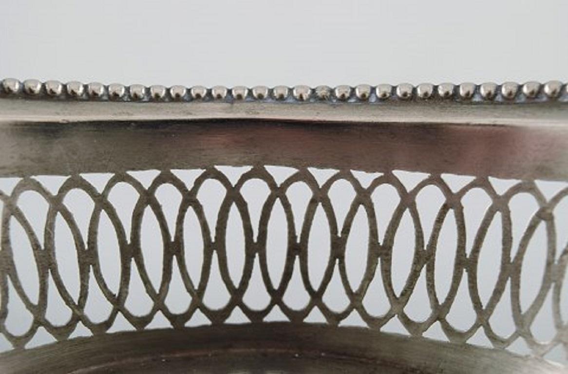 20th Century European Silversmith, Silver Bowl with Reticulated Decoration and Handles