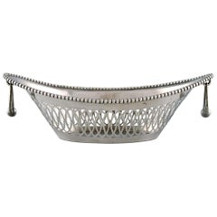 European Silversmith, Silver Bowl with Reticulated Decoration and Handles