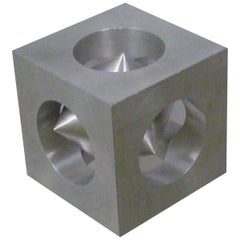 Vintage European Space Age Bibelot Puzzle Cube in Aluminum, 1970s